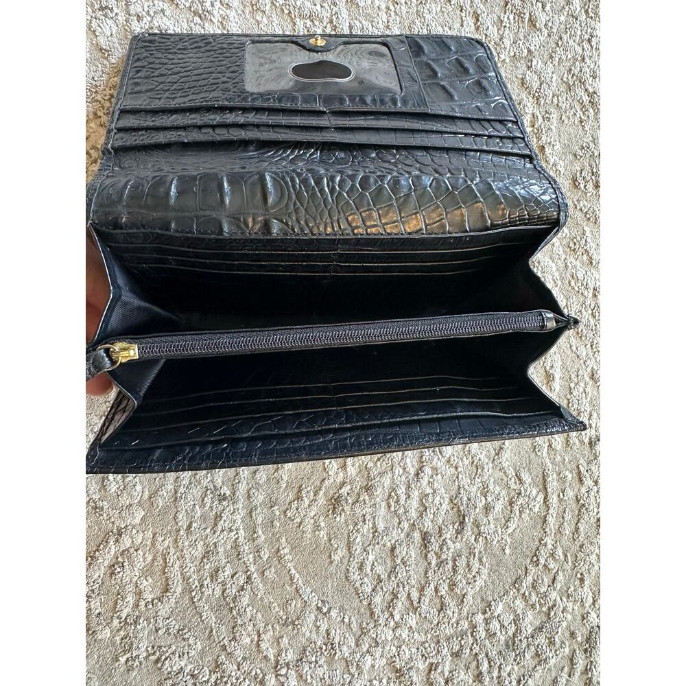 Brahmin Vintage Jillian Black Leather Melbourne Accordion Wallet - Picture 3 of 5